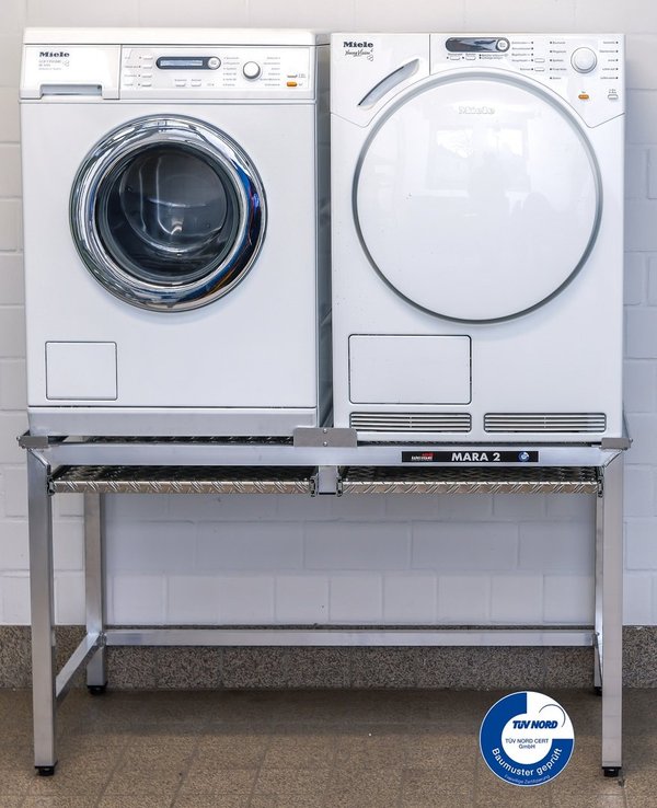 Waschmaschinen Untergestell Mara 2 Premium 700 mit 2 einzelnen Teleskop-Auszügen für Wäschek