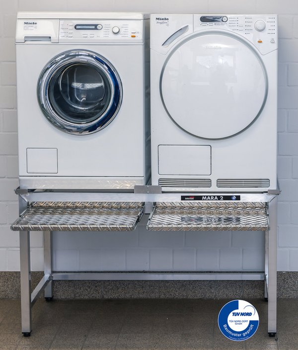 Waschmaschinen Untergestell Mara 2 Premium 700 mit 2 einzelnen Teleskop-Auszügen für Wäschek